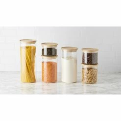 Bocal En Verre 600 Ml Avec Couvercle Bambou Stor'eat Mastrad -Ustensiles de cuisine Soldes bocal en verre 600 ml avec couvercle bambou stor eat mastrad 2