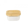 Boîte De Conservation En Verre Et Bambou Carré 520 Ml Pebbly