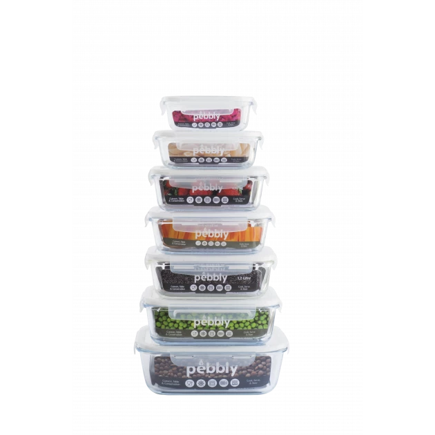 Boîte De Conservation En Verre Rectangle 1,2 L Pebbly 5 Boîte De Conservation En Verre Rectangle 1,2 L Pebbly – Image 3