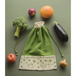 Sac à Légumes Coton Bio Vert 30 X 40 Cm Pebbly -Ustensiles de cuisine Soldes sac a legumes coton bio vert 30 x 40 cm pebbly 3