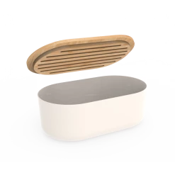 Set Boîte à Pain Métal Et Bambou 4 Pièces Pebbly -Ustensiles de cuisine Soldes set boite a pain metal et bambou 4 pieces pebbly 1