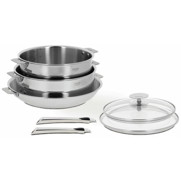 Set De 7 Pièces Casteline Manche Amovible Inox Cristel 4 Set De 7 Pièces Casteline Manche Amovible Inox Cristel – Image 2