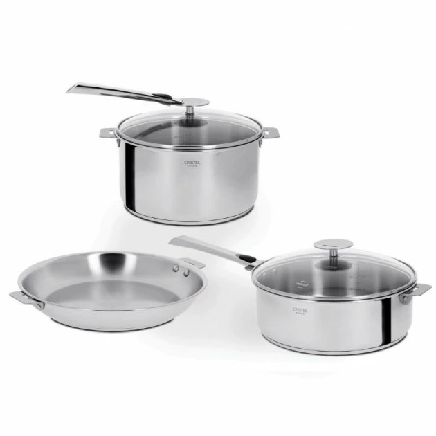 Set De 7 Pièces Casteline Manche Amovible Inox Cristel 3 Set De 7 Pièces Casteline Manche Amovible Inox Cristel