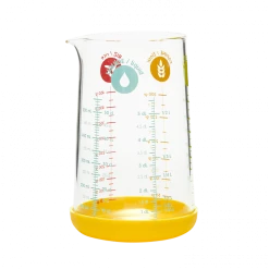 Verre Doseur En Verre Et Silicone 500 Ml Jaune Pebbly